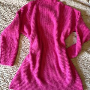fluffy pink sweater dress